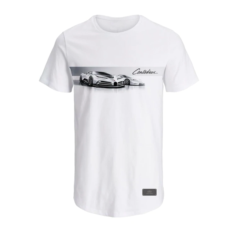 – White Bugatti Edition Centodieci Special Houston - Automobiles Bugatti T-Shirt Boutique
